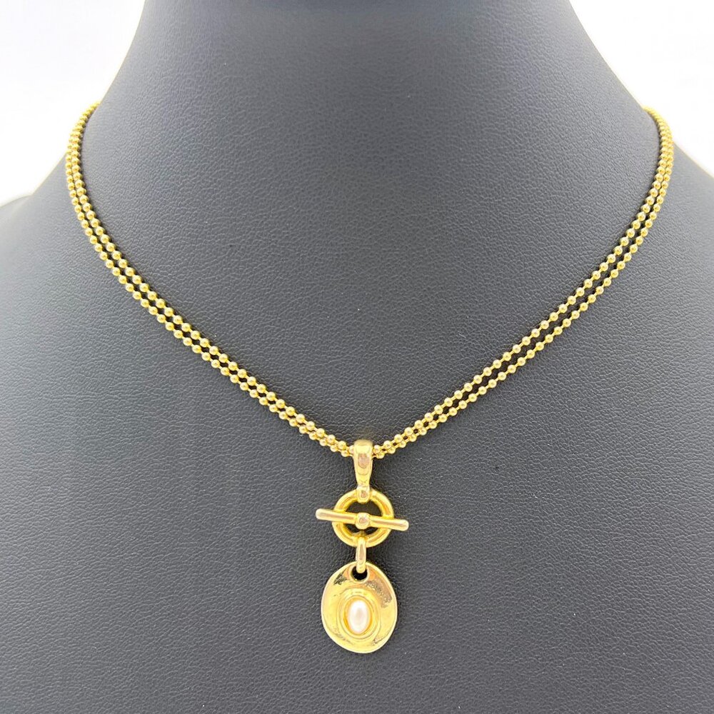Soho Design Goldtone Choker Necklace with Faux Pearl Accent